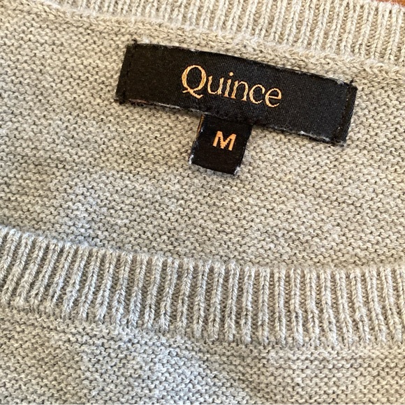 Quince Lightweight Cotton Cashmere Sweater Dolman Gray Size M - Picture 4 of 5